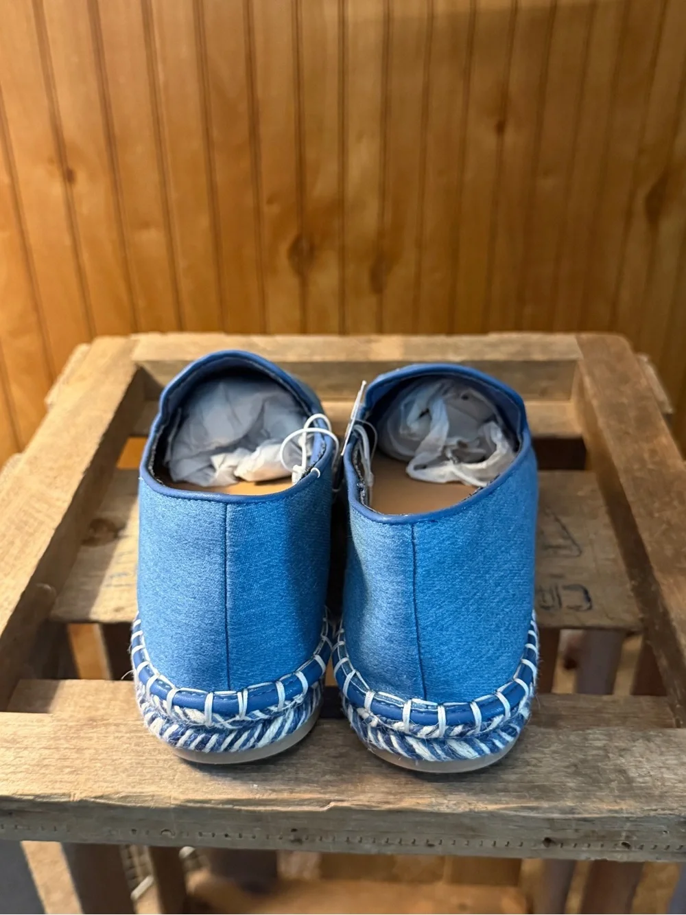 Universal Thread Denim Slip-On Espadrilles in Blue